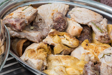 Cooked tasty mixed grilled meat