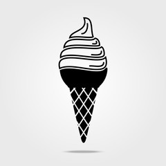 Ice Cream icon isolated on white background.