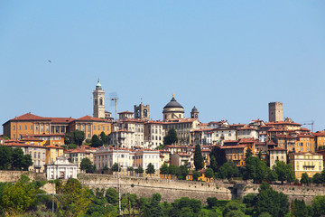 Fototapeta na wymiar Bergamo upper town, Italy