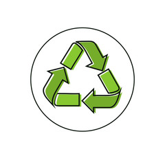 Fototapeta premium Recycle Symbol Green Arrows Logo Web Icon