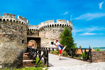 Nice Couple near Belgrade Serbia Old Castle