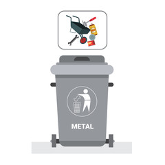 Rubbish Container For Metal Waste Icon Recycle