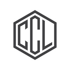 Fototapeta premium three-letter initials hexagon logo black