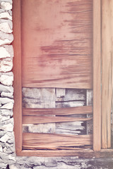 Old wooden closed window on maldivian house