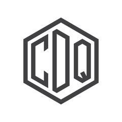 three-letter initials hexagon logo black