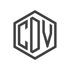 three-letter initials hexagon logo black