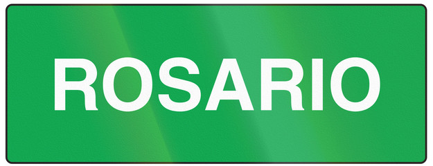 City identifier sign for Rosario in Argentina