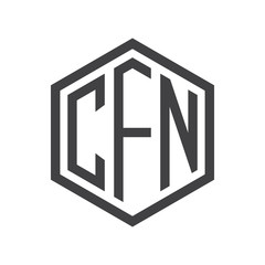 Fototapeta premium three-letter initials hexagon logo black