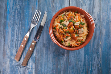 cabbage with mushrooms