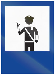 Police station informational road sign used in Argentina
