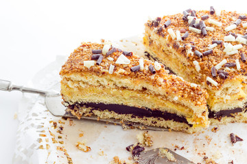 Cream cake with hazelnuts