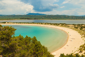 Voidokilia beach near Pylos town in Peloponnese. One of the most beautiful places in Greece.