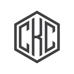 three-letter initials hexagon logo black