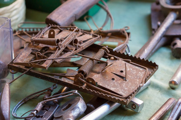 vintage hardware at a flea market