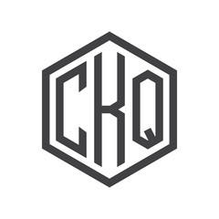 three-letter initials hexagon logo black