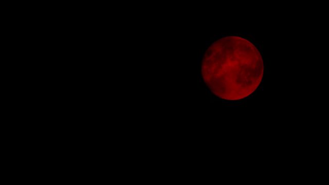Red Moon On Cloudy Night
