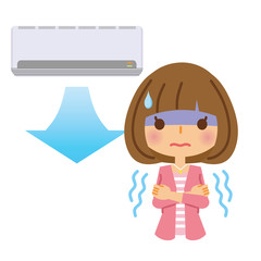 エアコン　冷え性　女性