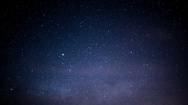 Milky Way Galaxy in Spring Season Sky Time Lapse of Stars and Meteors