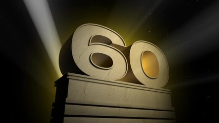 60 birthday monument with lightbeams 