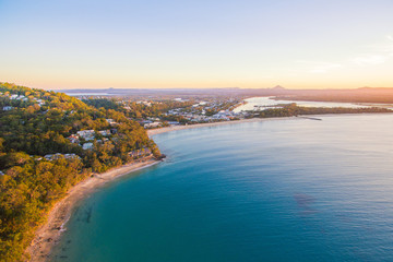 An aerial view of Noosa on Queensland's Sunshine Coast in Australia