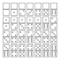 Vector illustration of a game of dominoes in white