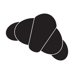 Croissant icon flat black