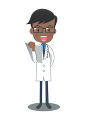 カルテを持つ白衣の医者