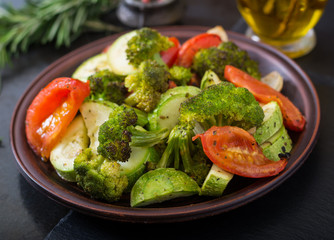 Stew of baked vegetables. Healthy food. Proper nutrition. Vegan dish