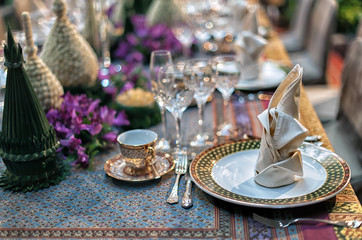 Table set for an event party Thailand style