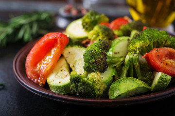 Stew of baked vegetables. Healthy food. Proper nutrition. Vegan dish