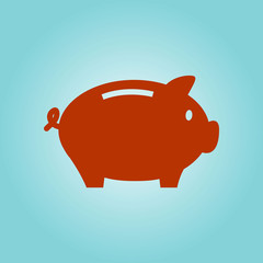 Piggy bank icon. Pictograph of moneybox. Flat design.