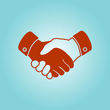 Handshake sign icon. Successful business symbol. Flat design style.