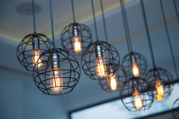 Fototapeta na wymiar modern lamp hanging on ceiling