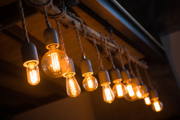 retro lamp hanging on ceiling
