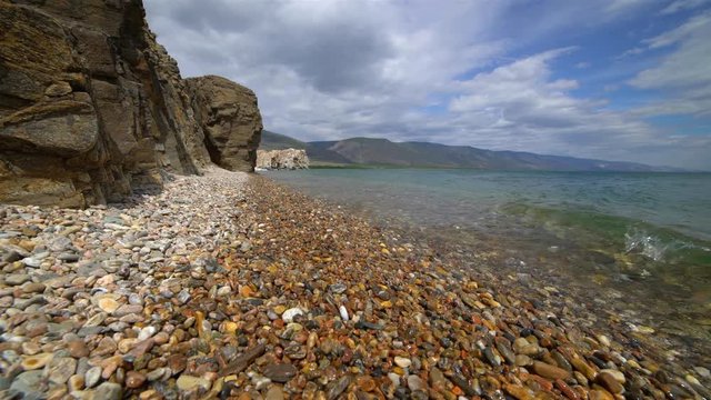 Lake Baikal, rocks and vawes