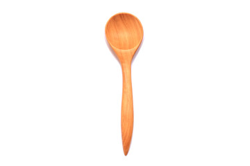 wooden spoon isolated on a white background.