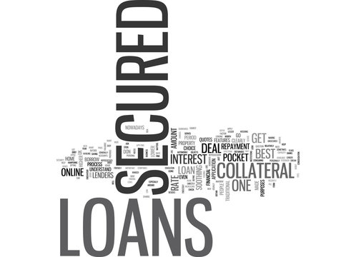 A BRIEF ABOUT SECURED LOANS TEXT WORD CLOUD CONCEPT