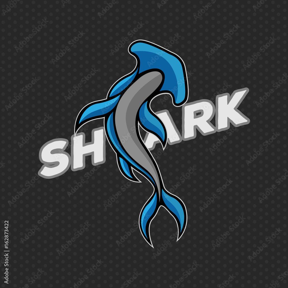 Sticker Shark logo vector Vector illustration