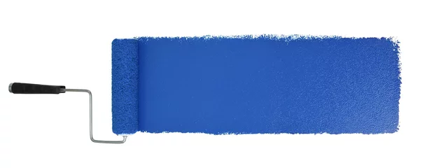 Fotobehang Paint Roller With Logn Blue Stroke © R. Gino Santa Maria
