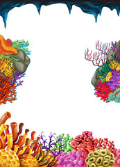 Border template with coral reef underwater © GraphicsRF