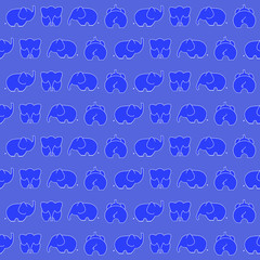 blue elephants. vector seamless pattern