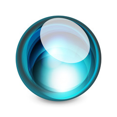 Glass sphere, futuristic abstract element