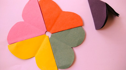 art and craft paper flower and colorful texture and background