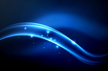 Vector glowing wave, smoke