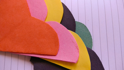 art and craft paper flower and colorful texture and background