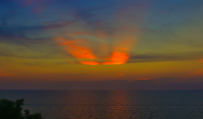 Sunset at the sea in Thailand