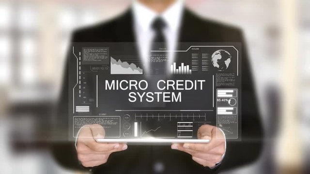 Micro Credit System, Hologram Futuristic Interface, Augmented Virtual Reality