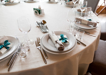 serving on the table, glasses