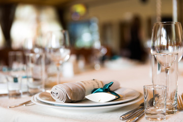 serving on the table, glasses