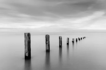 Peel and stick wall murals Black and white Pilmore Groynes in B&W 27-06-2017
